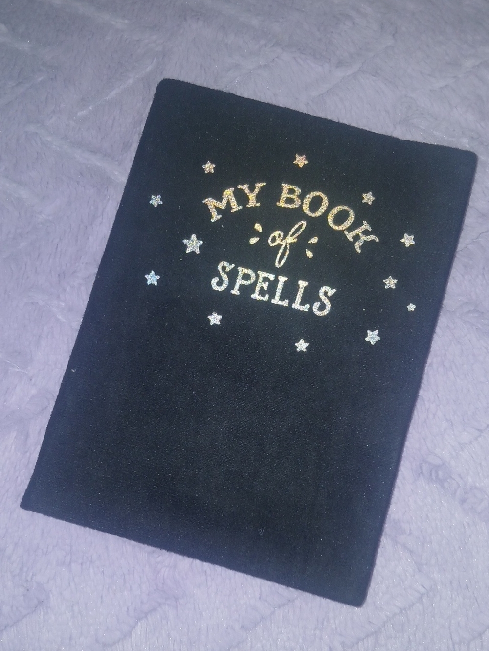 My Book of Spells Velvet Journal/Sketchbook Black with Gold Foil Stars 5x7